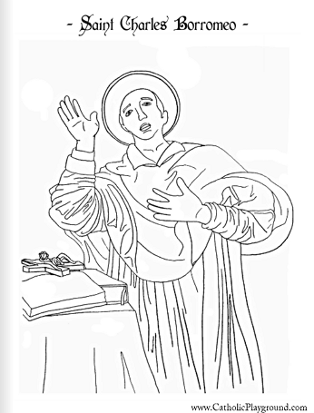 saint charles borromeo coloring page