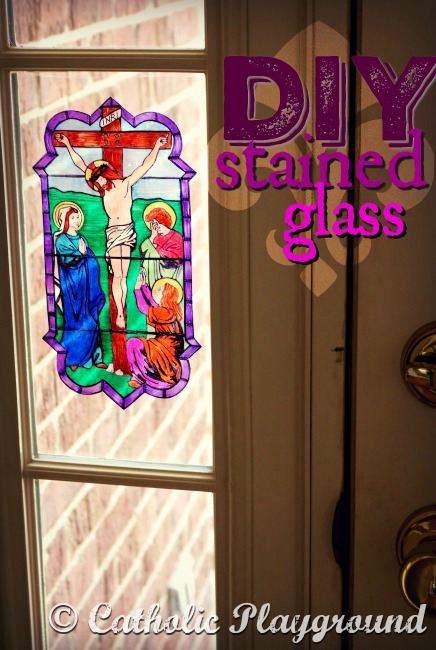 diy crucifixion stained glass