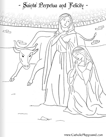 saints felicity and perpetua coloring page