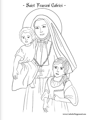 saint frances cabrini coloring page