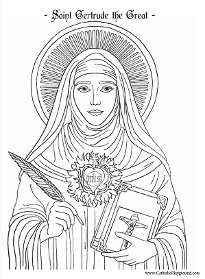 saint gertrude coloring page