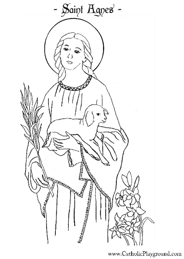 saint agnes coloring page