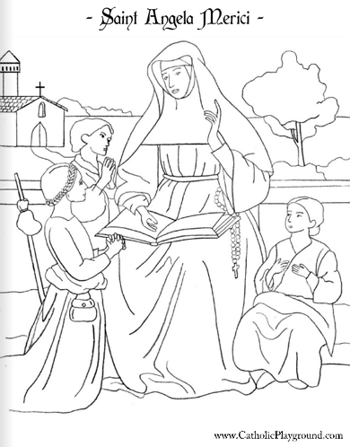 saint angela merici coloring page