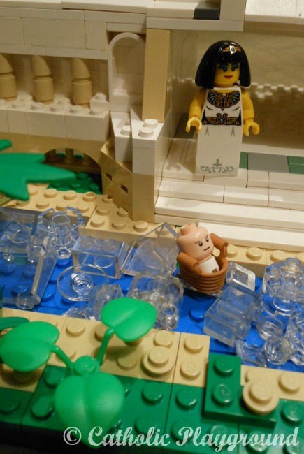 baby moses in legos