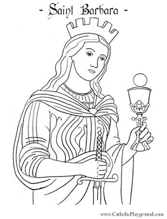 st barbara coloring page