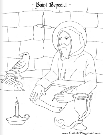 saint benedict coloring page