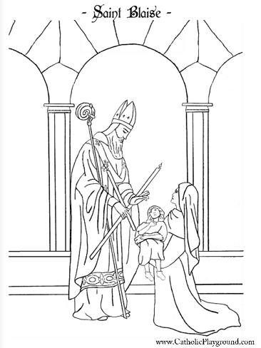 saint blaise coloring page