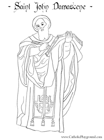 Saint John Damascene Coloring Page December 4th Catholic