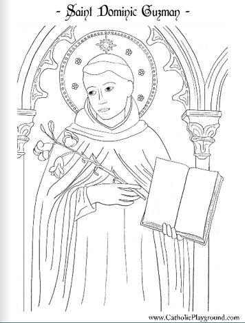 saint dominic guzman coloring page
