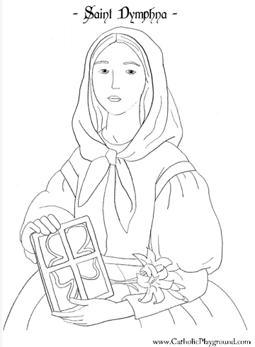 saint dymphna coloring page