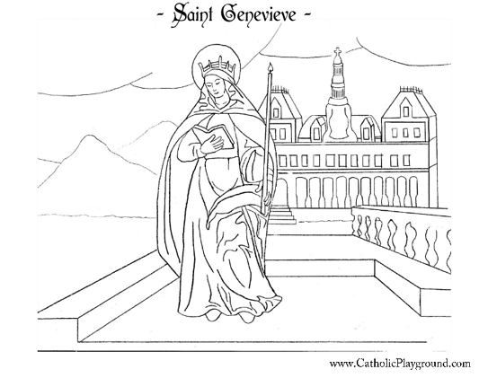 saint genevieve coloring page