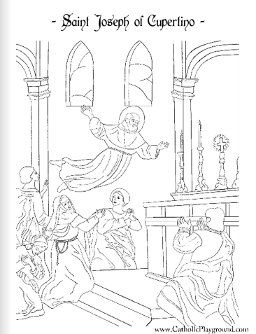 saint joseph of cupertino coloring page