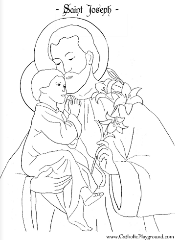Saint Joseph Coloring Page March 19th Catholic Playground