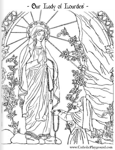 our lady of lourdes coloring page