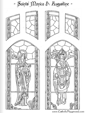 saints monica and augustine coloring page