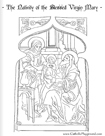 nativity of the blessed virgin mary coloring page