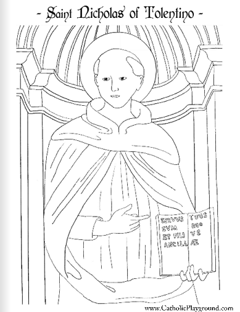 saint nicholas of tolentino coloring page