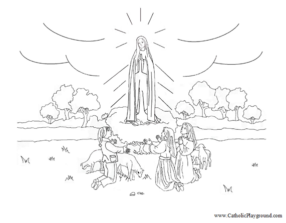 our lady of fatima coloring page