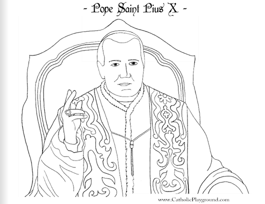 pope saint pius x coloring page