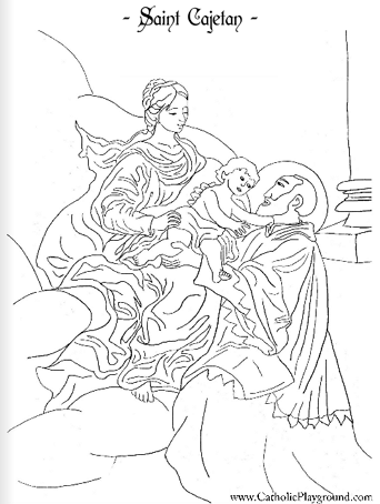 saint cajetan coloring page