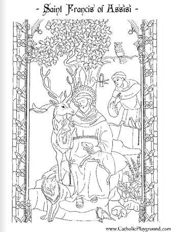 saint francis of assisi coloring page