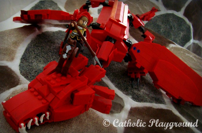 saint george and the dragon in legos