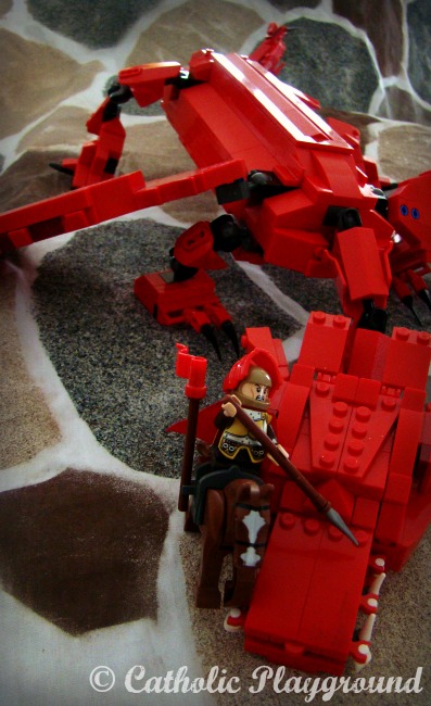 saint george and the dragon in legos