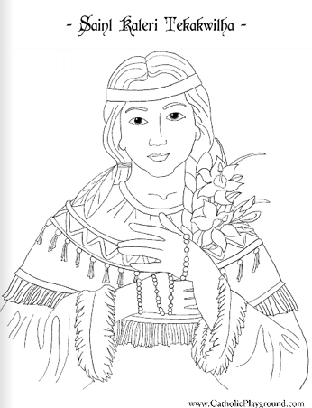 saint kateri tekakwitha coloring page