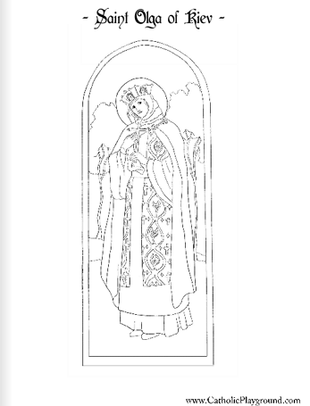 saint olga coloring page