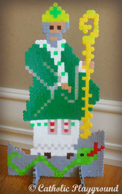 saint patrick in perler beads