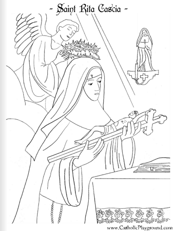saint rita of cascia coloring page