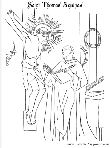St Thomas Aquinas Coloring Page January 28th Catholic