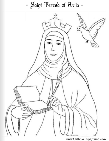 Saint Teresa of Avila coloring page: October 15th – Catholic Playground