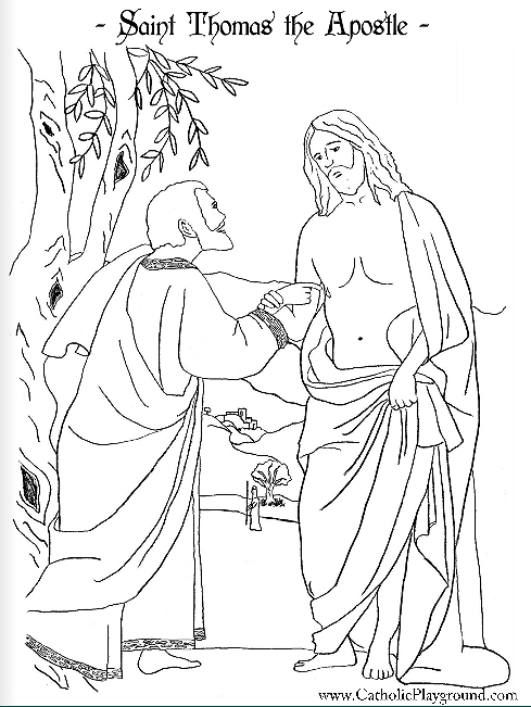 Saint Thomas the Apostle coloring page: July 3rd – Catholic Playground