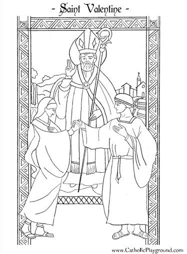 saint valentine coloring page