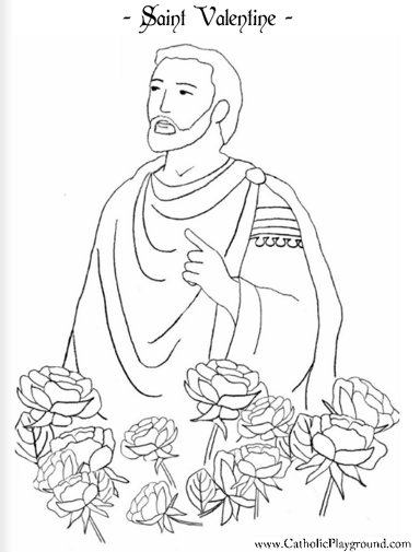 saint valentine coloring page