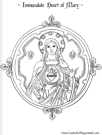 immaculate heart of mary coloring page