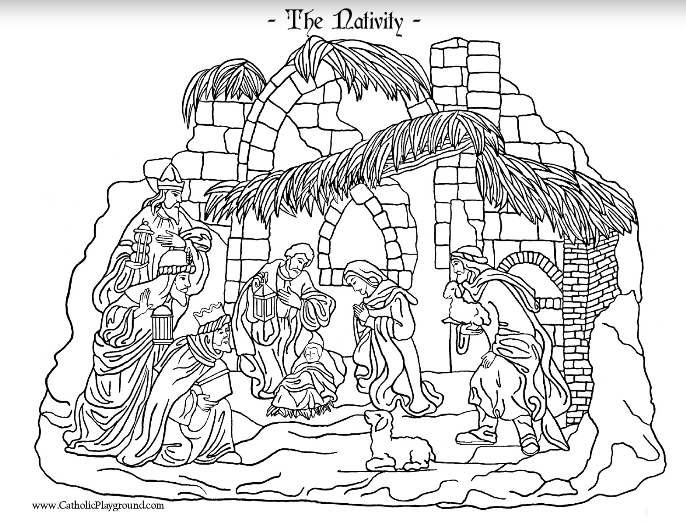 nativity coloring page