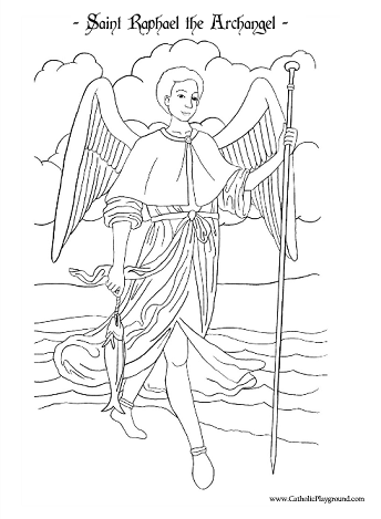 saint raphael coloring page