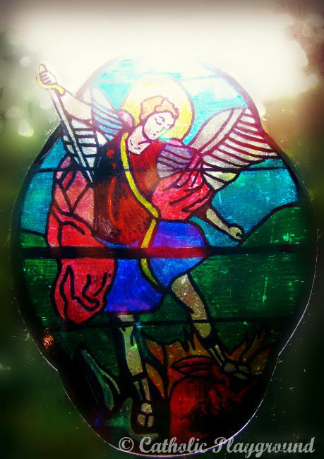 saint michael stained glass