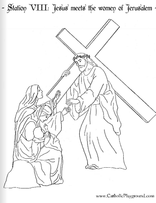 eighth station of the cross coloring page