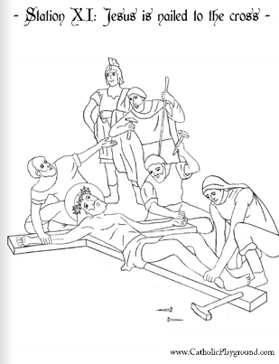 eleventh station of the cross coloring page