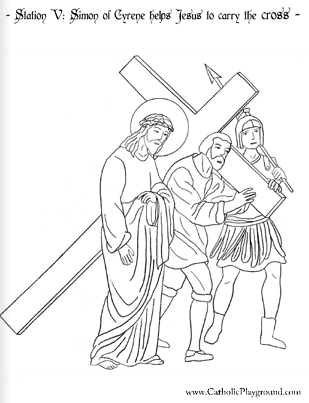 fifth station of the cross coloring page