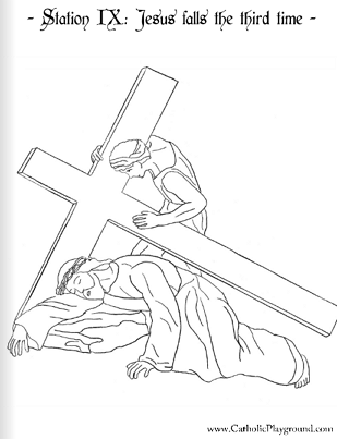 ninth station of the cross coloring page