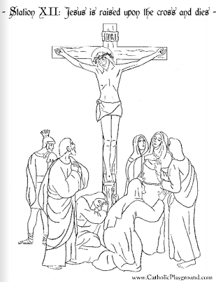 The Stations Of The Cross In Coloring Pages Catholic Playground