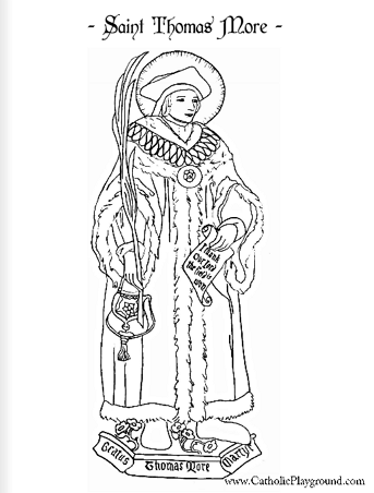 Saint Thomas More Coloring Page: June 22nd – Catholic Playground