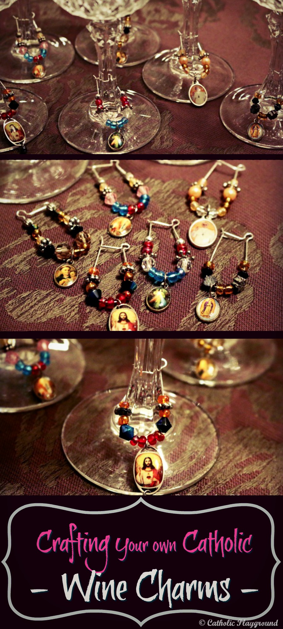 catholic wine charms