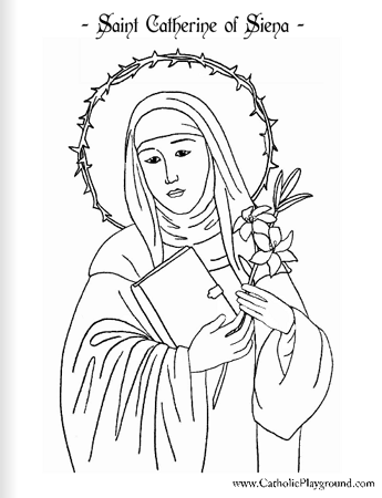 Saint Catherine of Siena coloring page: April 29th – Catholic Playground