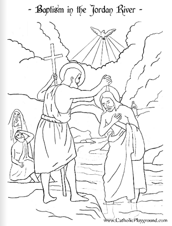Baptism of the Lord coloring page: January 9th – Catholic Playground