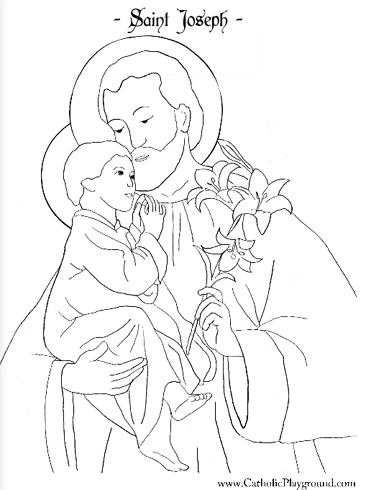 Saint Joseph coloring page: March 19th – Catholic Playground